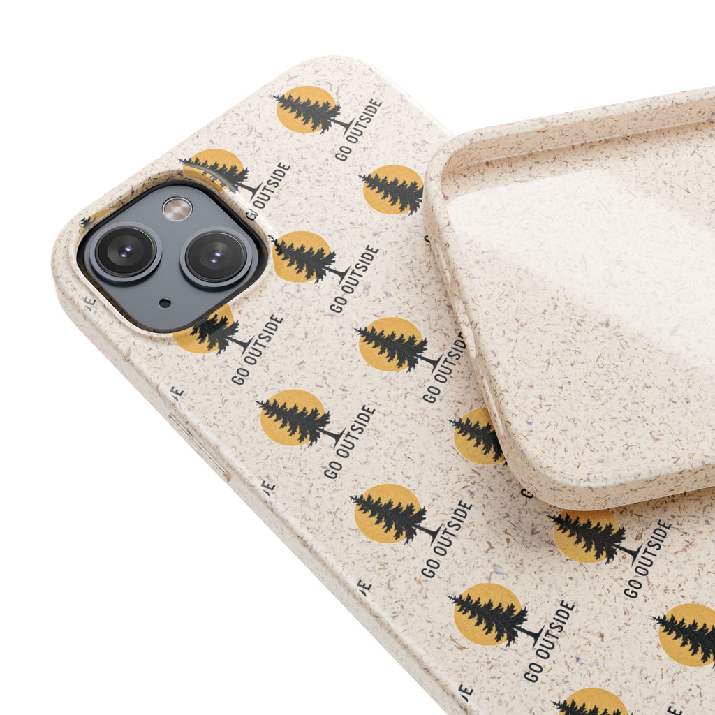 Biodegradable Phone Case — 'Go Outside' Recycled Eco-Friendly iPhone Cover