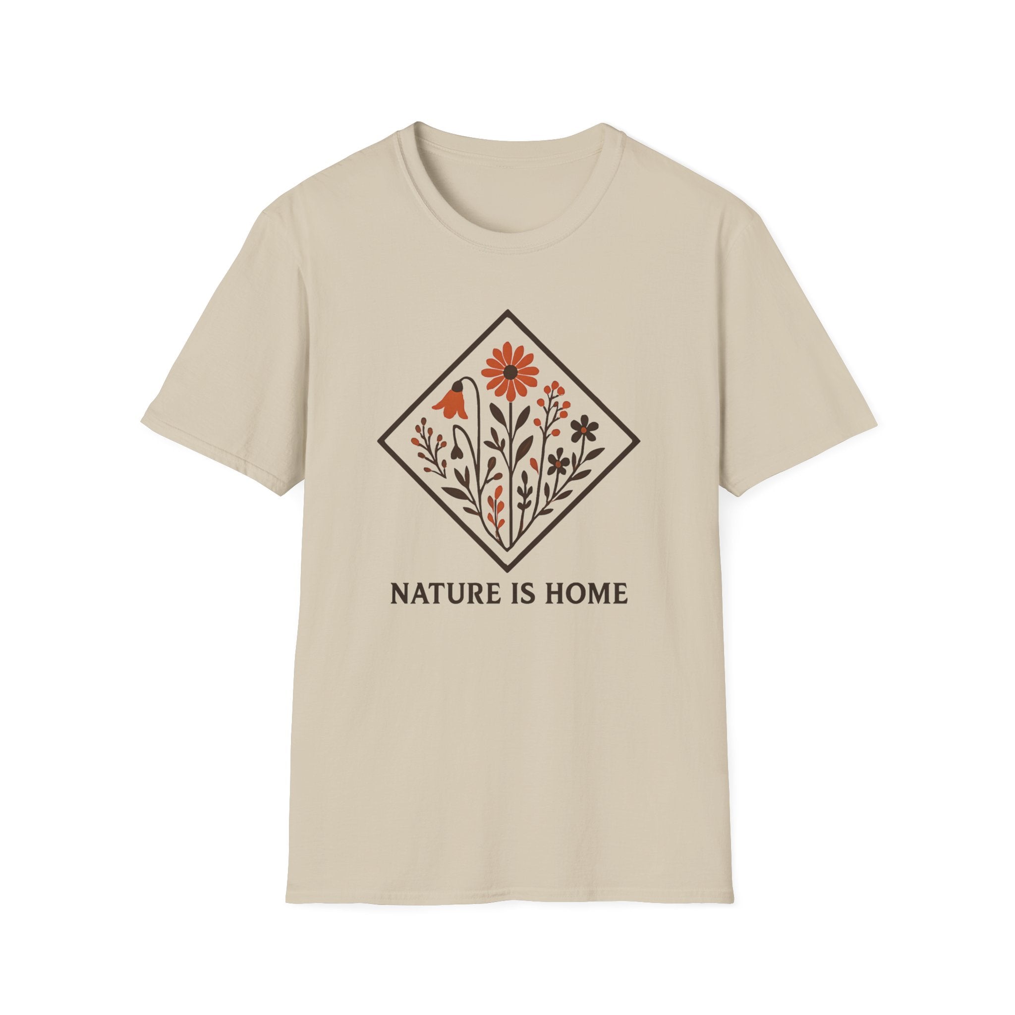 Floral Motif "Nature Is Home" T-Shirt