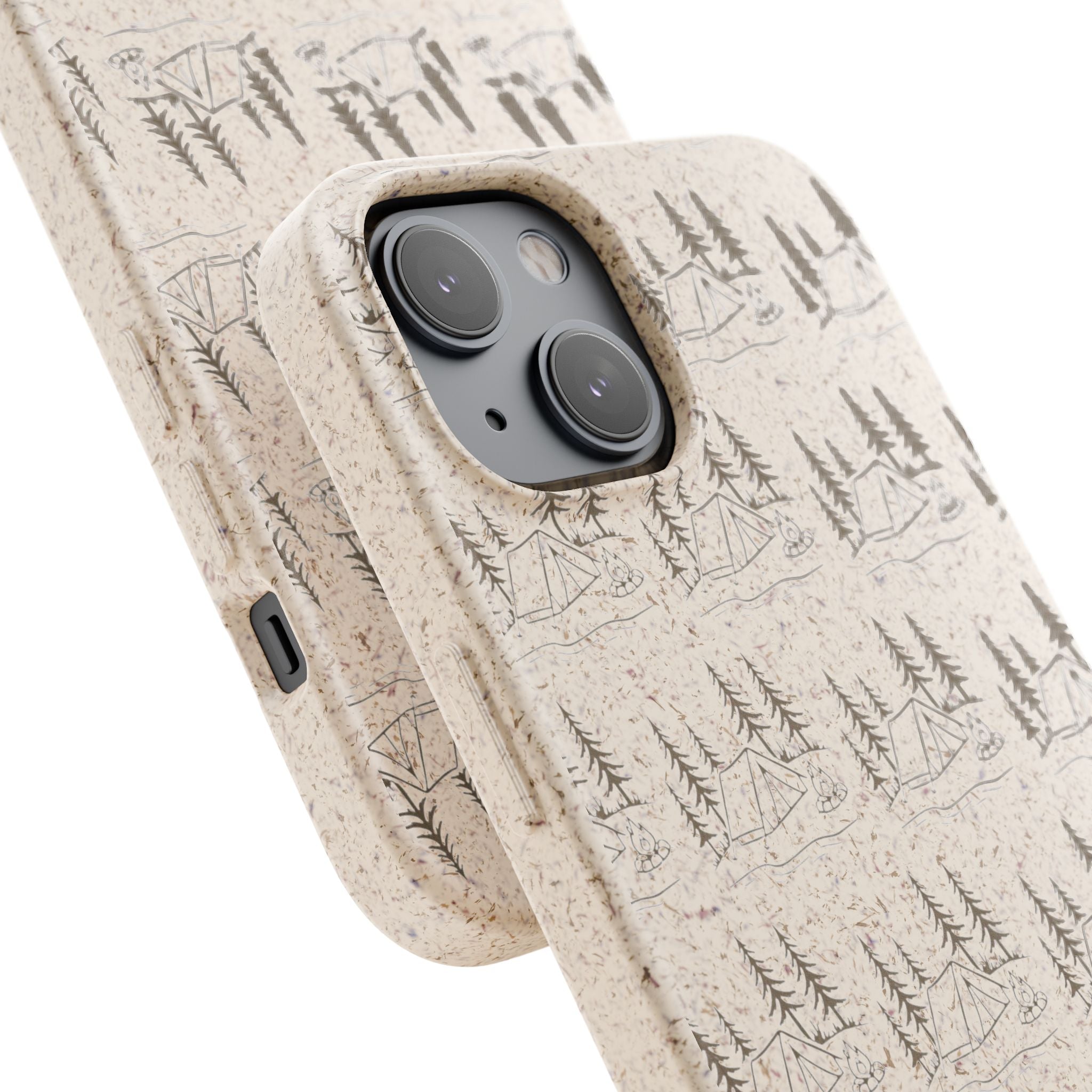 Biodegradable Phone Case — Eco-Friendly Forest Sketch Pattern