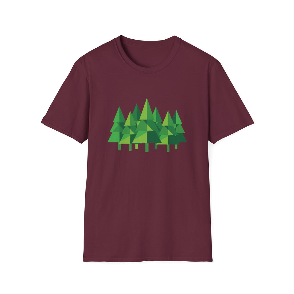 Forest Graphic T-Shirt — Minimal Green Pine Trees Tee
