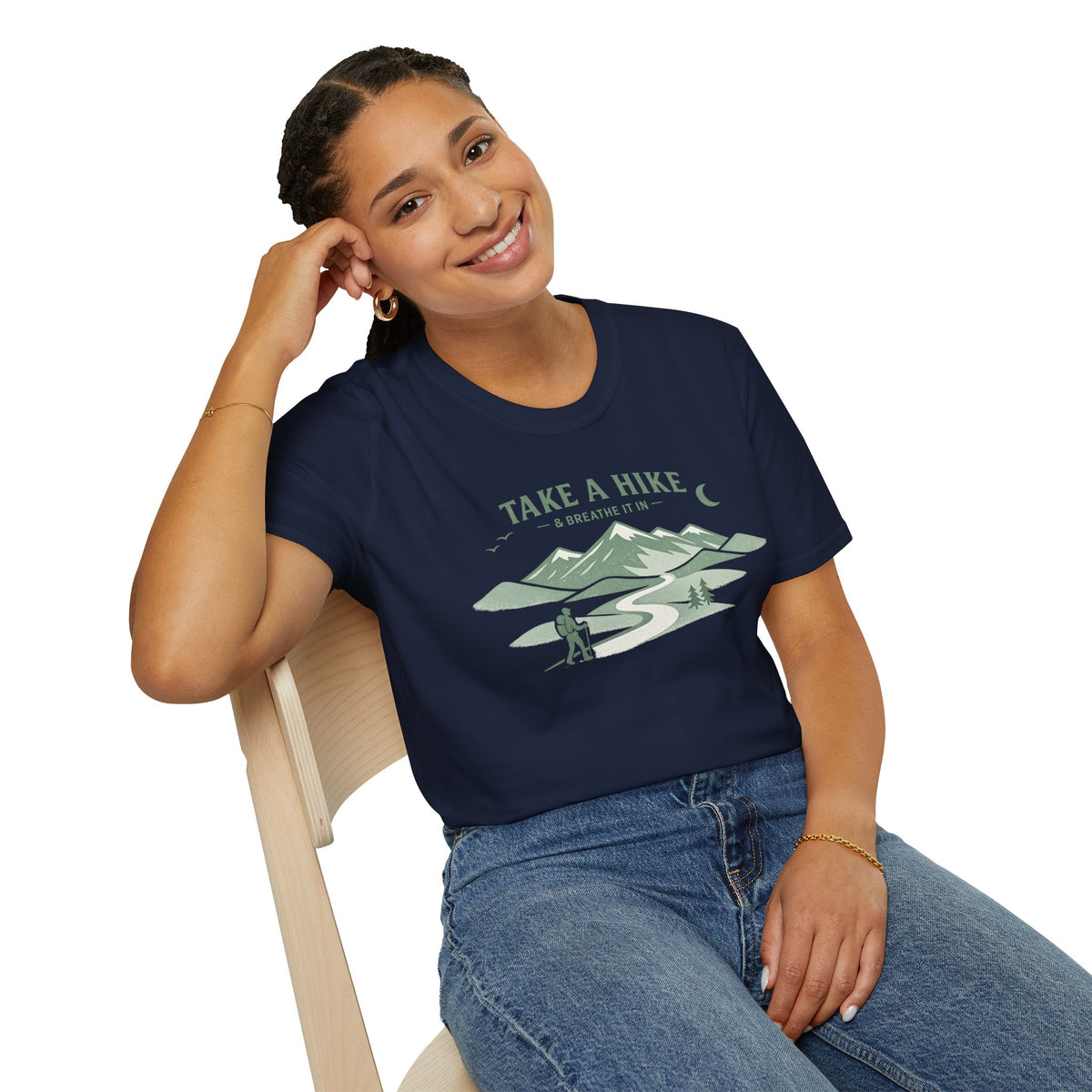 "Take A Hike & Breathe It In" Outdoor Hiking Graphic Tee
