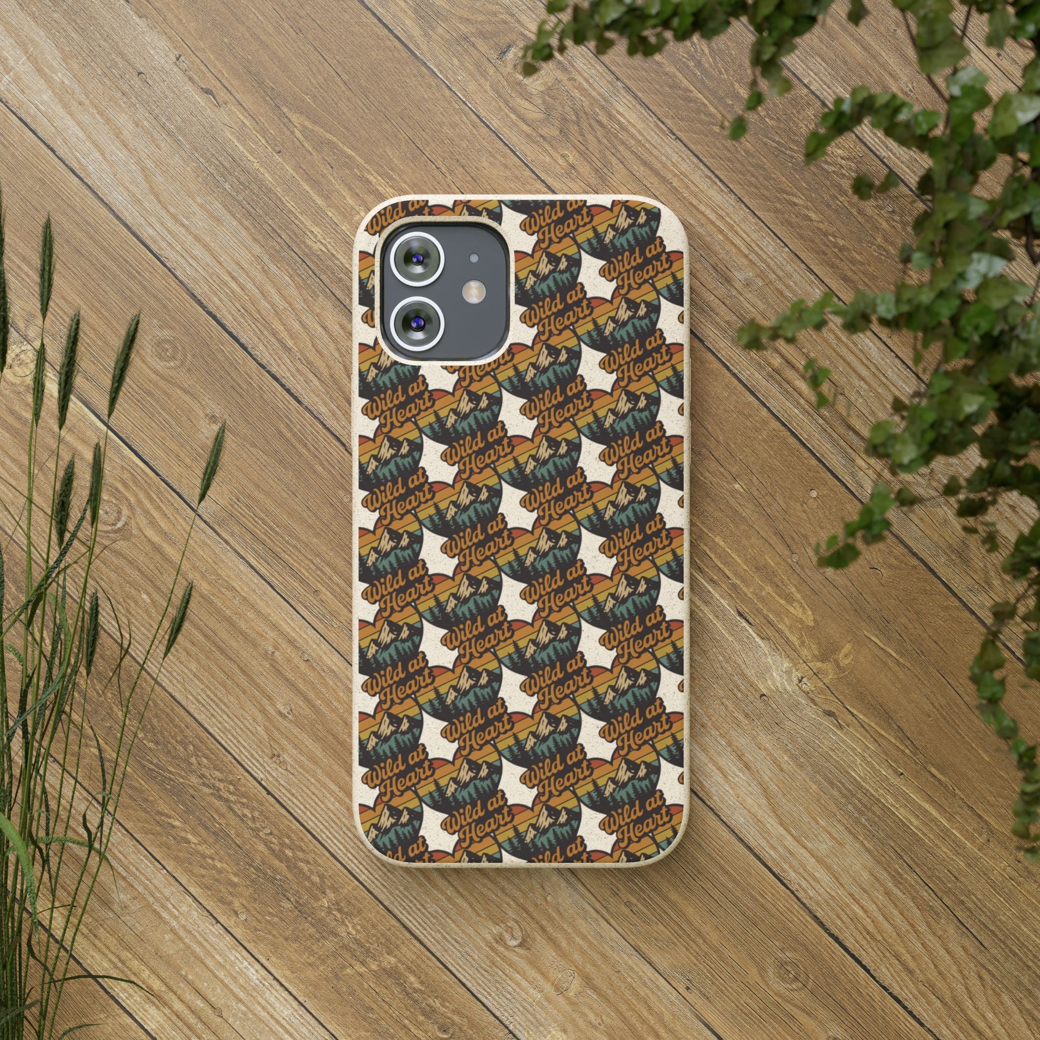 Eco-Friendly Phone Case — Vintage Camper Pattern Biodegradable iPhone Cover