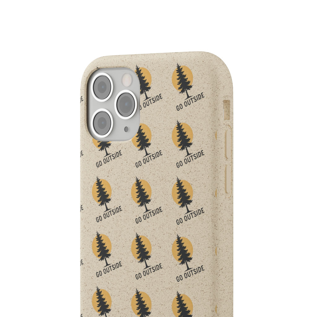 Biodegradable Phone Case — 'Go Outside' Recycled Eco-Friendly iPhone Cover