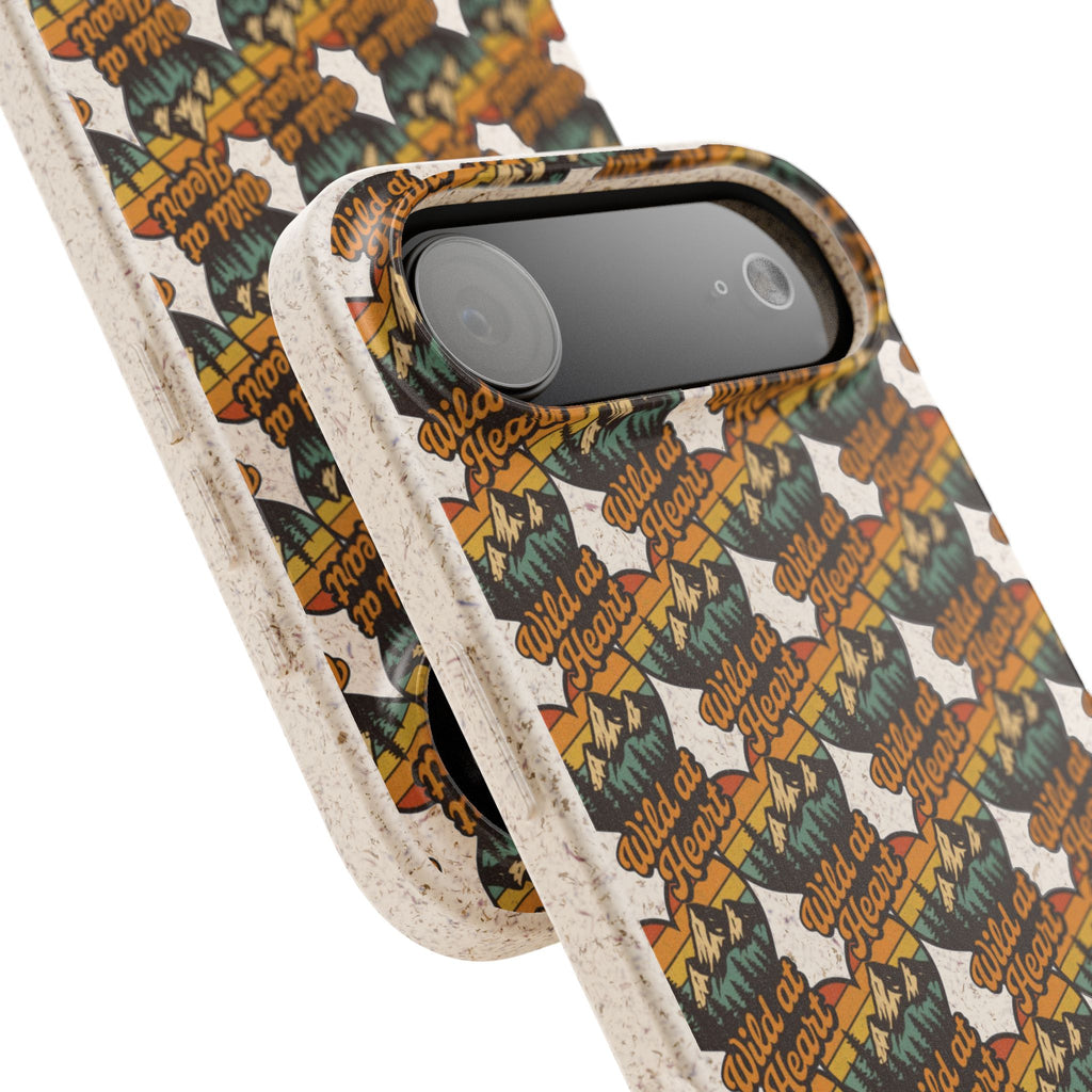 Eco-Friendly Phone Case — Vintage Camper Pattern Biodegradable iPhone Cover