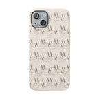Biodegradable Phone Case — Eco-Friendly Forest Sketch Pattern