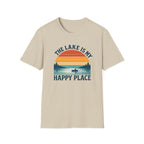 Canoe On The Lake At Sunset "The Lake Is My Happy Place" T-Shirt