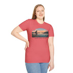 Outdoor T-Shirt — "Seeking Simple Treasures" Sunset Hiker Graphic