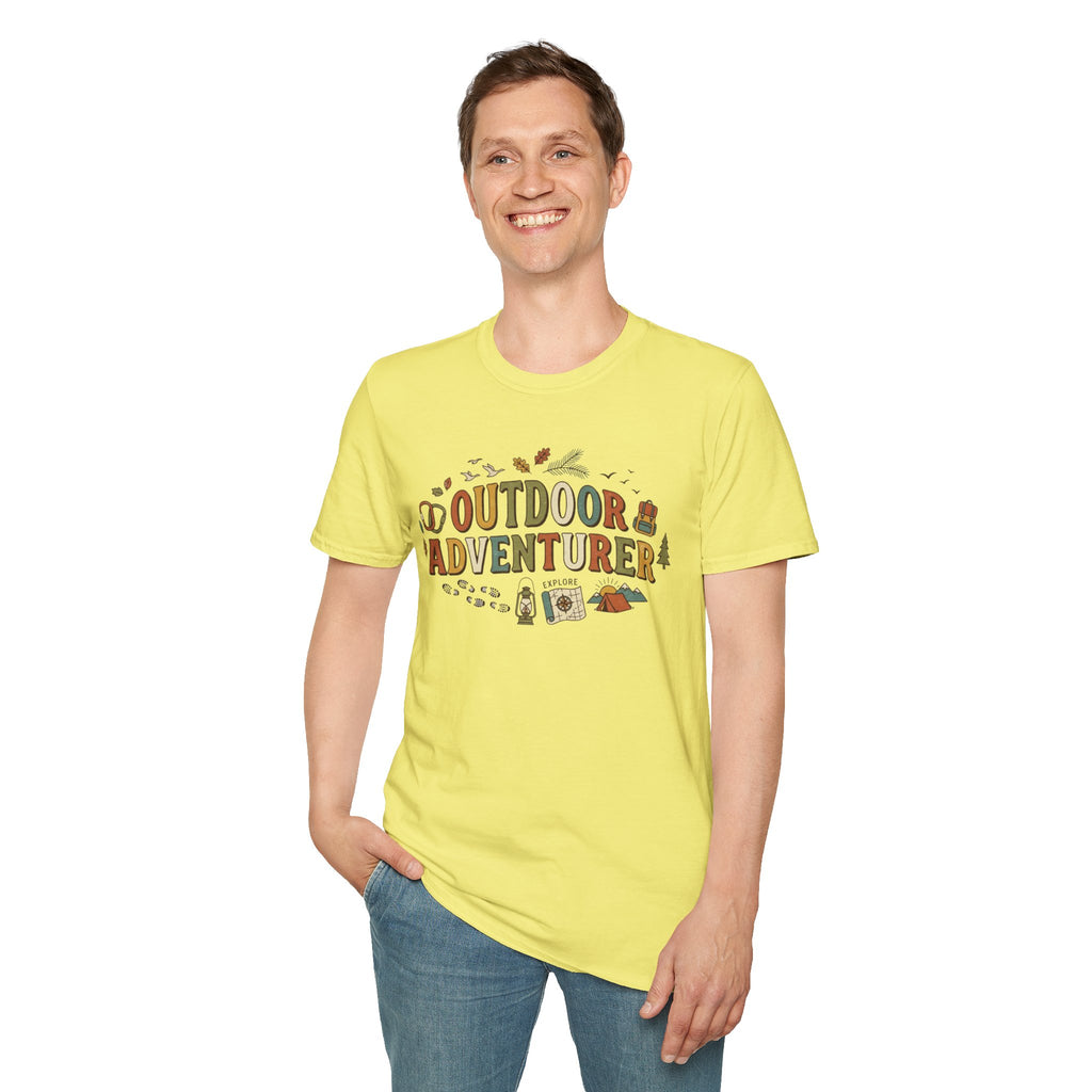 "Outdoor Adventurer" T‑Shirt Camping, Hiking & Exploration Graphic Tee Shirt