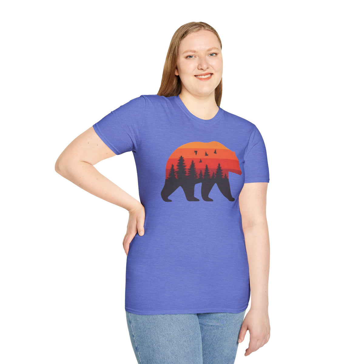 Bear Sunset Forest Silhouette Wildlife Tee
