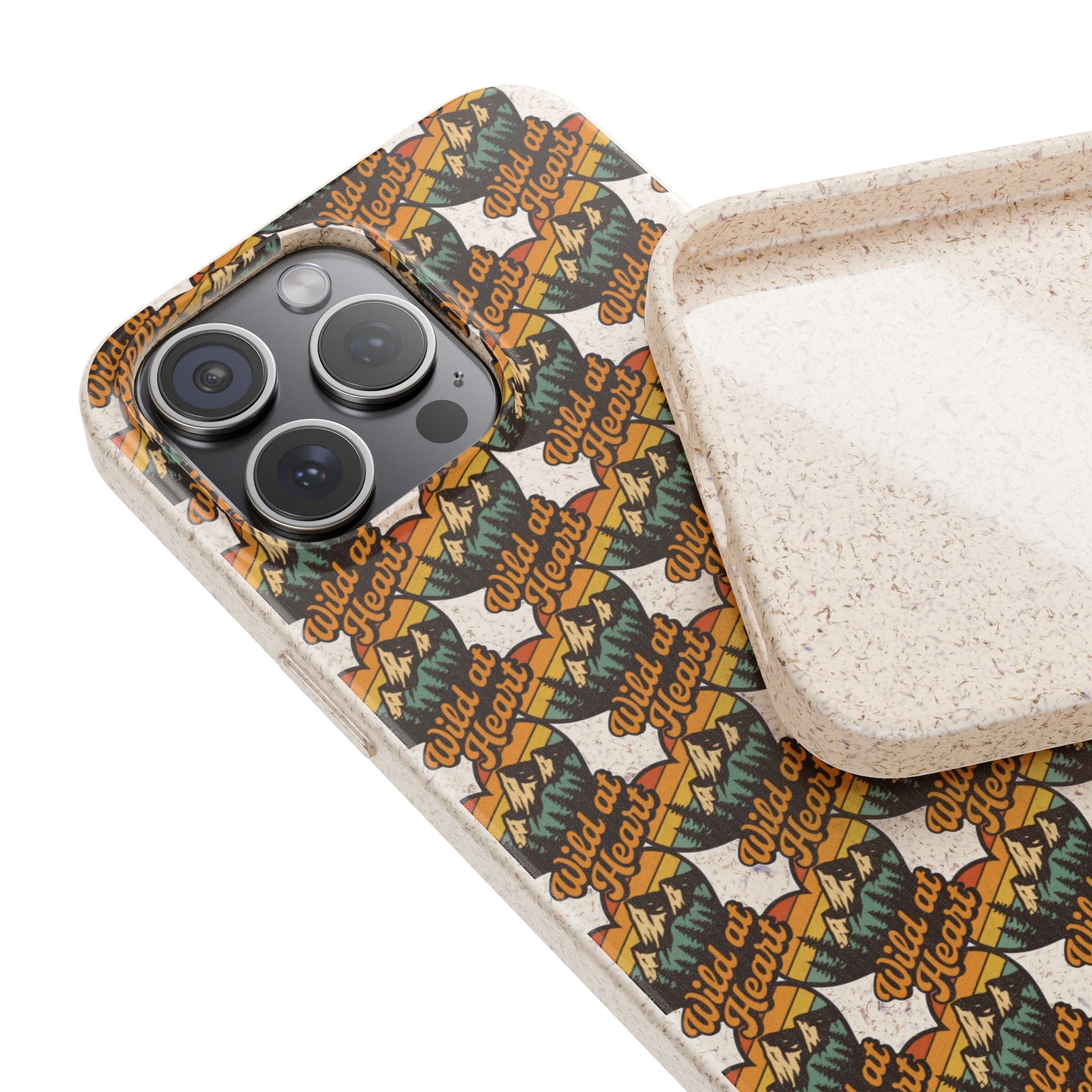 Eco-Friendly Phone Case — Vintage Camper Pattern Biodegradable iPhone Cover