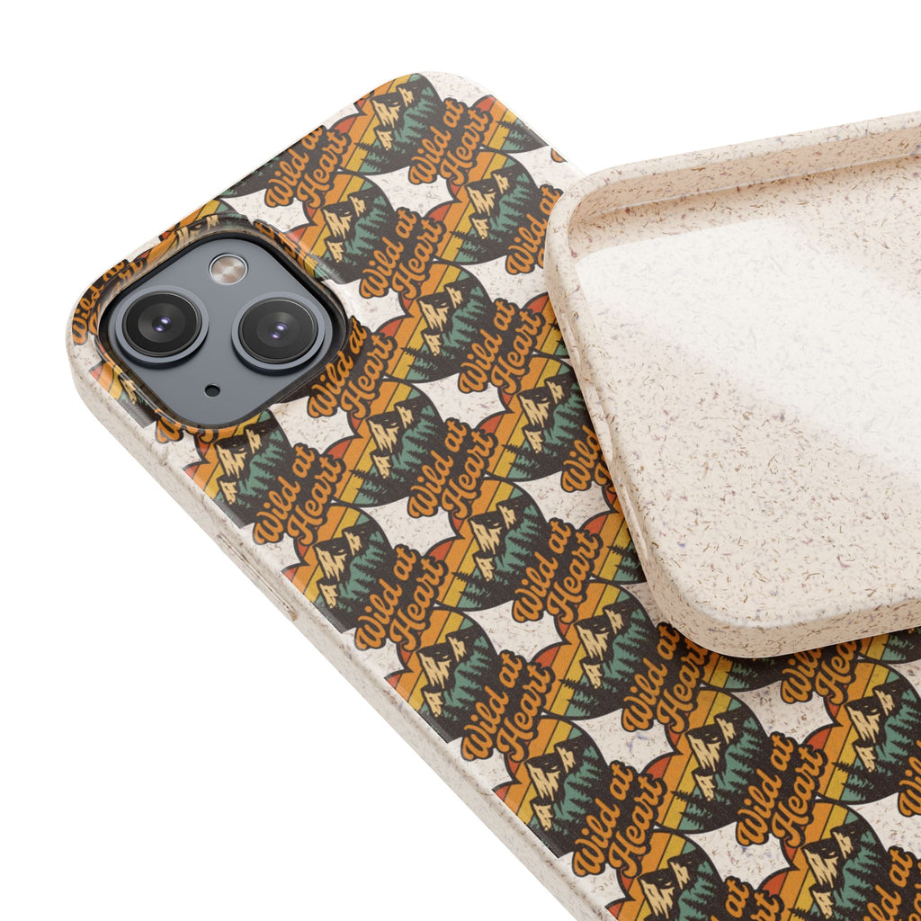 Eco-Friendly Phone Case — Vintage Camper Pattern Biodegradable iPhone Cover