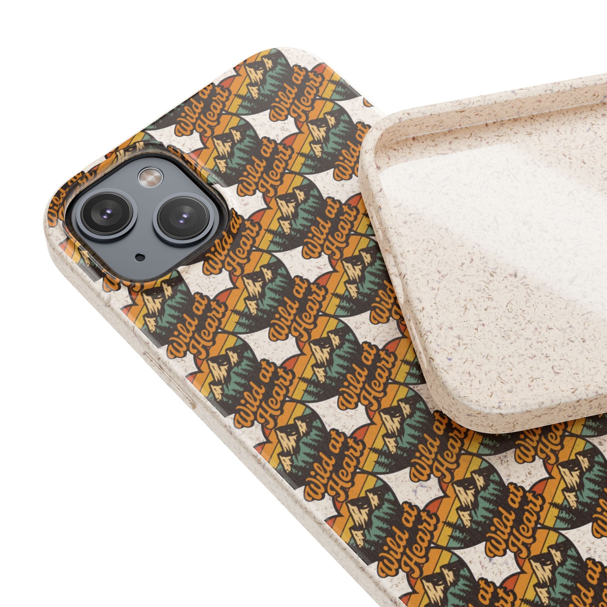 Eco-Friendly Phone Case — Vintage Camper Pattern Biodegradable iPhone Cover