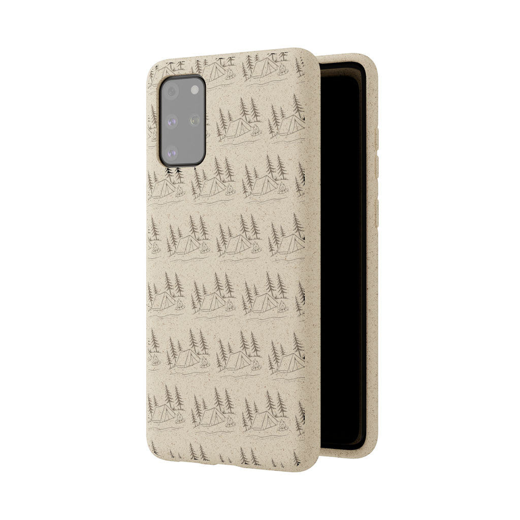 Biodegradable Phone Case — Eco-Friendly Forest Sketch Pattern