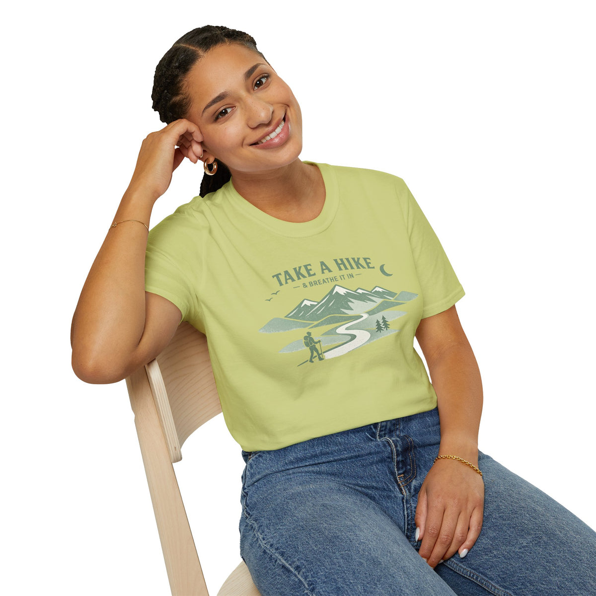 "Take A Hike & Breathe It In" Outdoor Hiking Graphic Tee