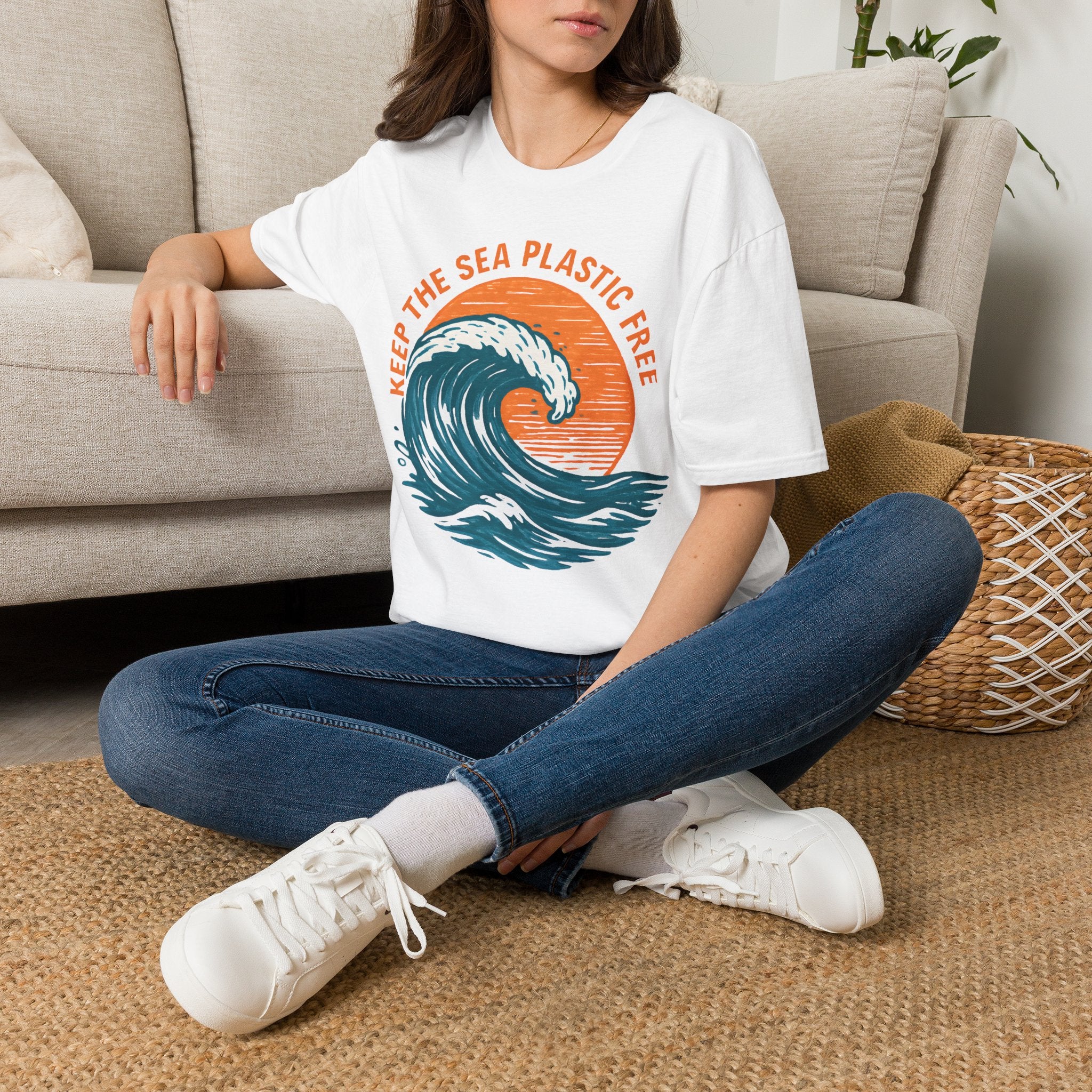 Keep the Sea Plastic Free T-Shirt — Ocean Conservation Wave Tee