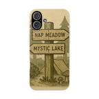Biodegradable Phone Case — 'Nap Meadow' Mystic Lake Camping Design