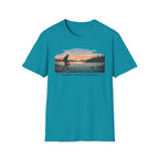 Outdoor T-Shirt — "Seeking Simple Treasures" Sunset Hiker Graphic