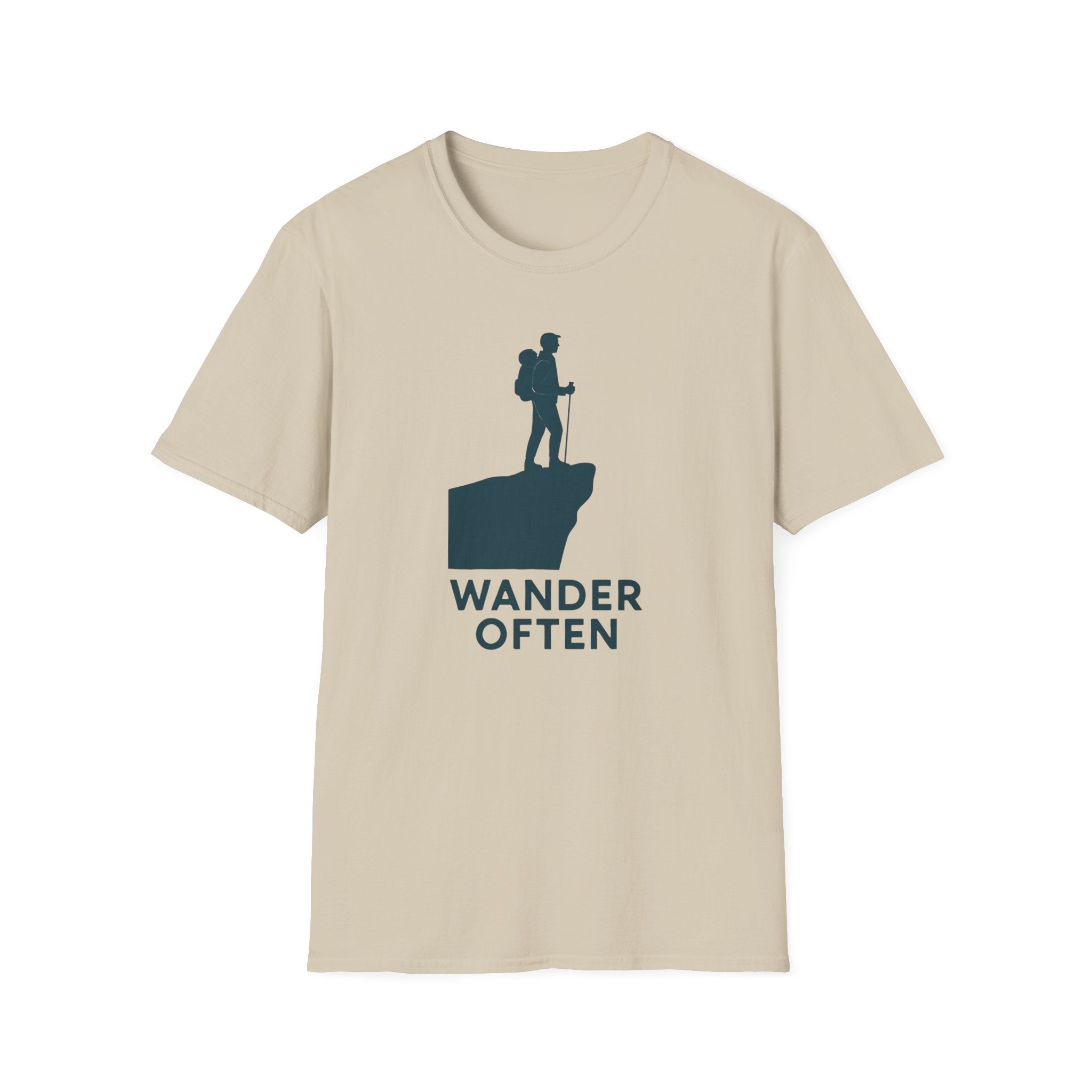 "Wander Often" Hiker on Cliff T-Shirt