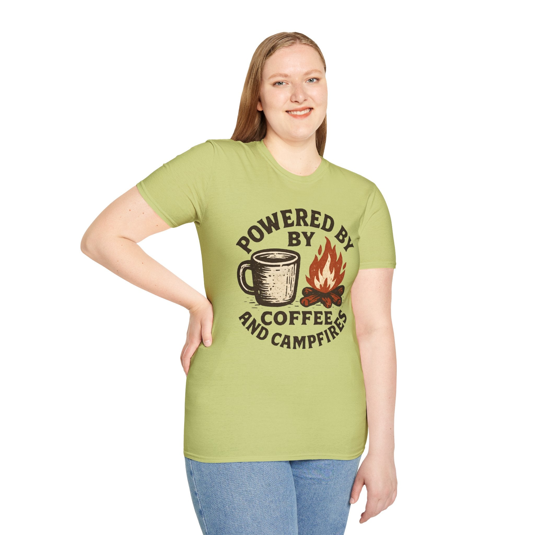 Powered By Coffee And Campfires Vintage Camping T-Shirt