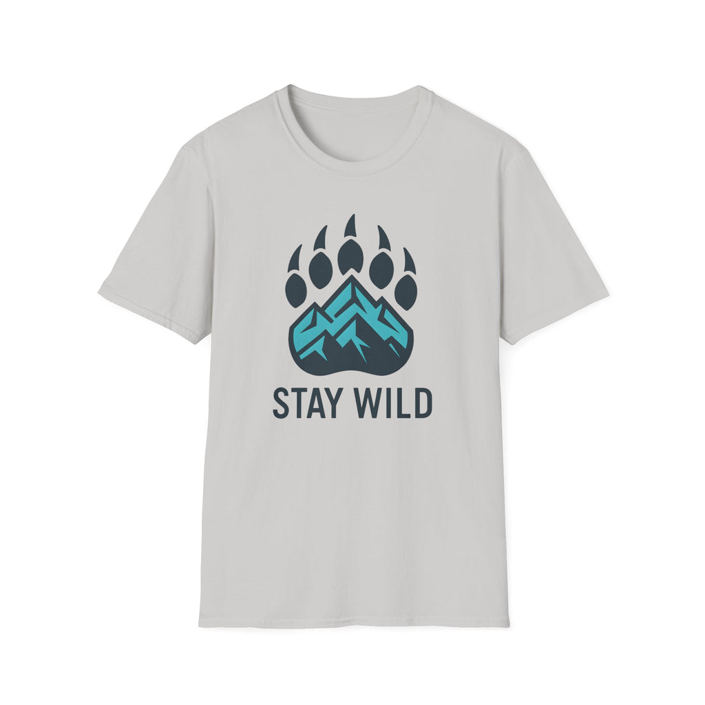 "Stay Wild" Bear Footprint Mountain Emblem T-Shirt