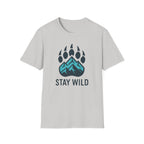"Stay Wild" Bear Footprint Mountain Emblem T-Shirt