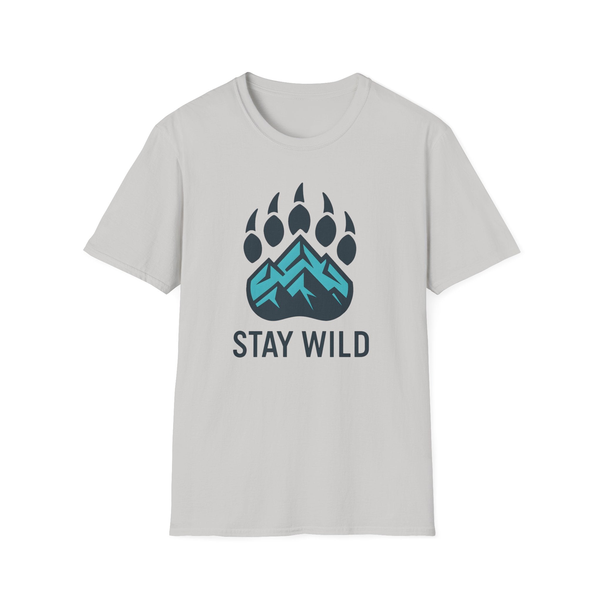 "Stay Wild" Bear Footprint Mountain Emblem T-Shirt
