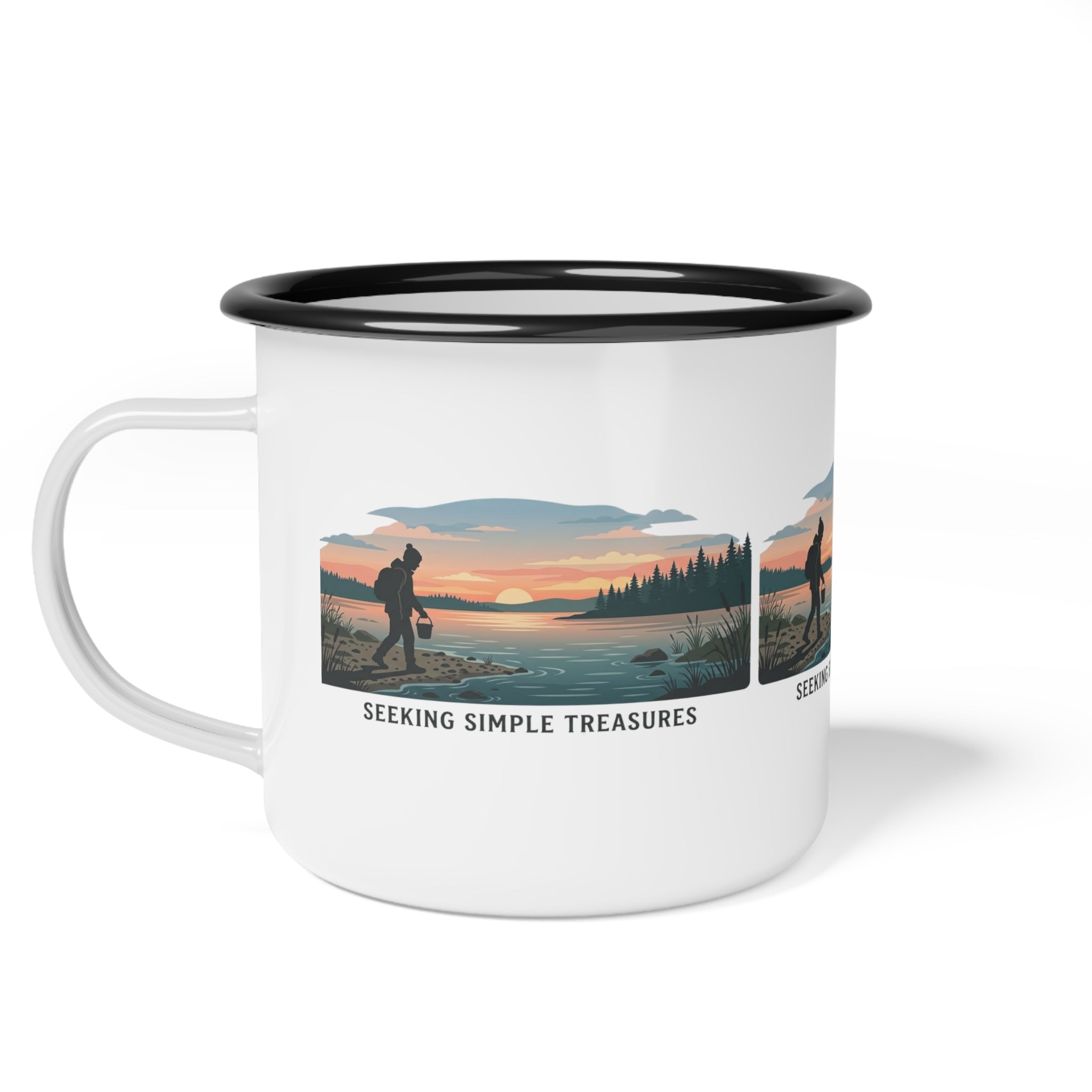 'Seeking Simple Treasures' Beachcomber Enamel Camp Cup