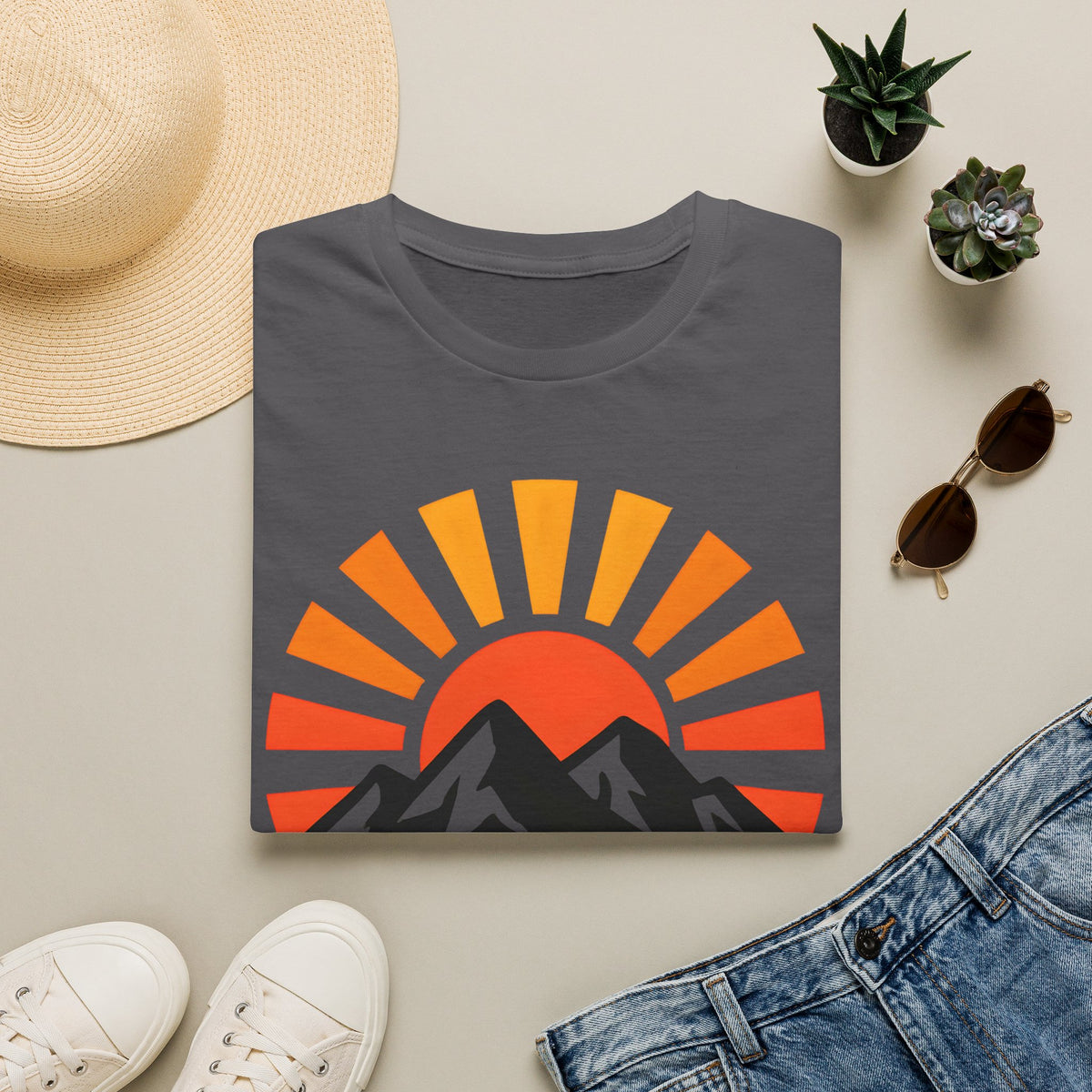 Chase The Sunrise Mountain T-Shirt — Sunrise & Peaks Graphic Tee