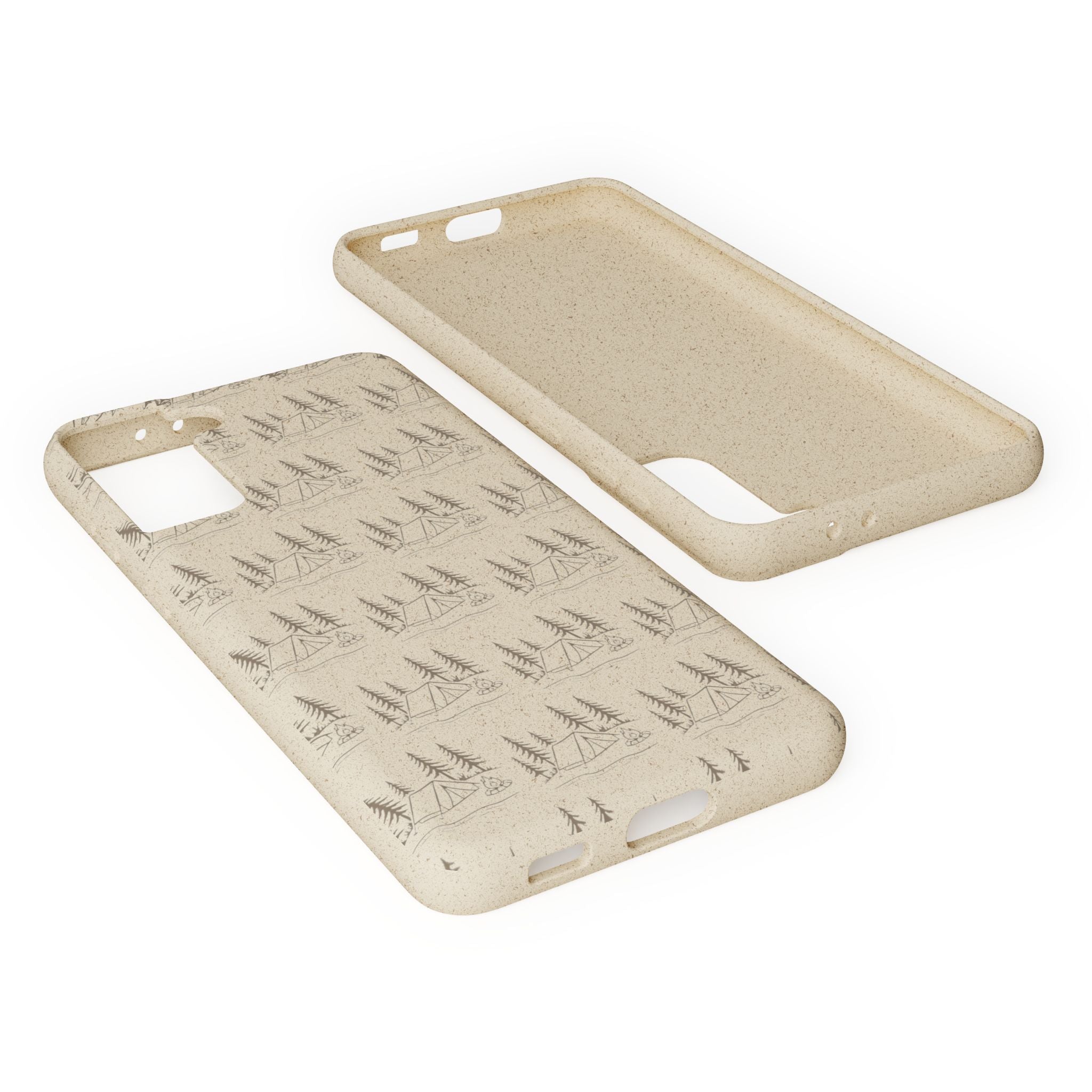 Biodegradable Phone Case — Eco-Friendly Forest Sketch Pattern