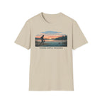 Outdoor T-Shirt — "Seeking Simple Treasures" Sunset Hiker Graphic