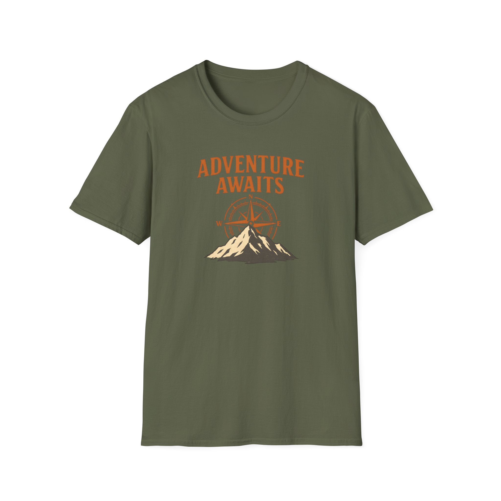 "Adventure Awaits" Compass & Mountain T-Shirt