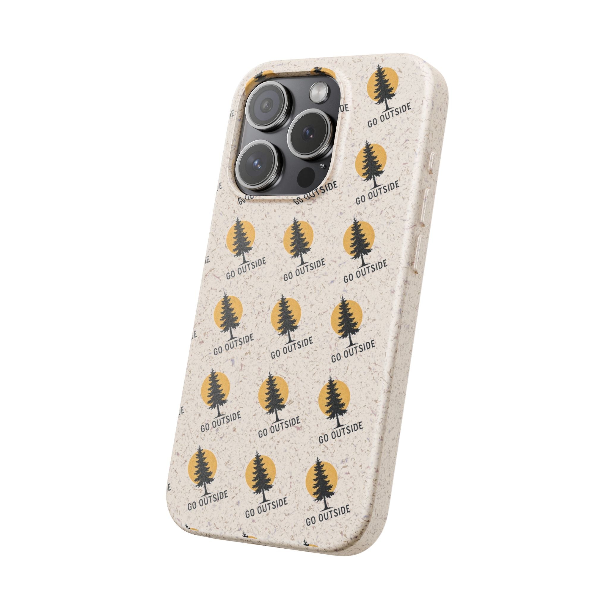 Biodegradable Phone Case — 'Go Outside' Recycled Eco-Friendly iPhone Cover