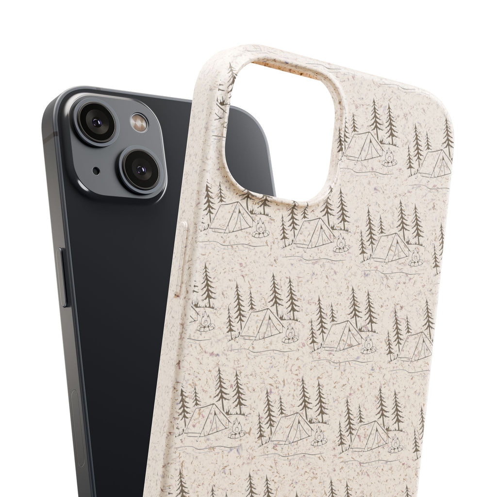 Biodegradable Phone Case — Eco-Friendly Forest Sketch Pattern