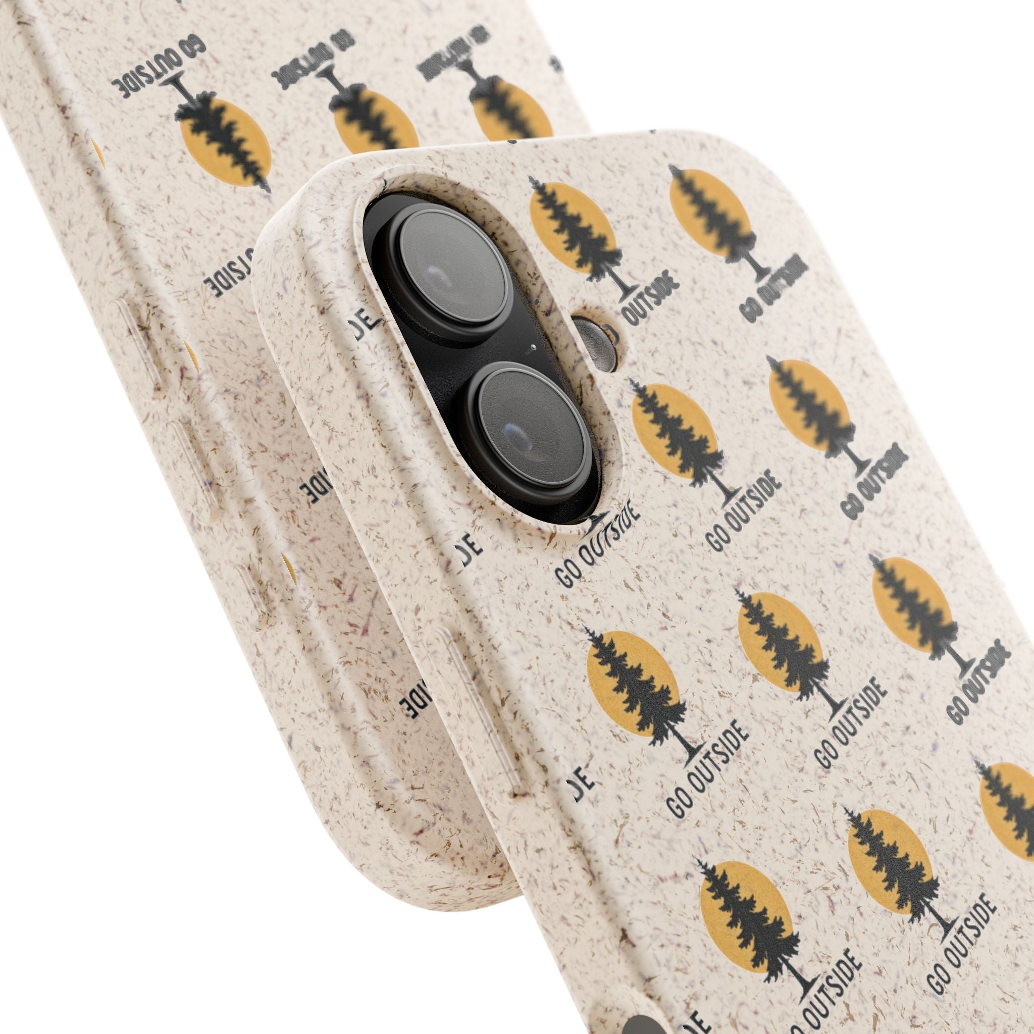 Biodegradable Phone Case — 'Go Outside' Recycled Eco-Friendly iPhone Cover