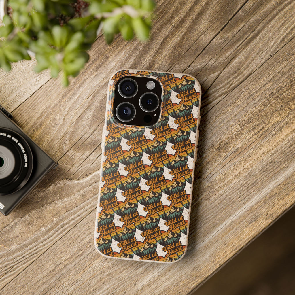 Eco-Friendly Phone Case — Vintage Camper Pattern Biodegradable iPhone Cover