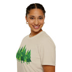 Forest Graphic T-Shirt — Minimal Green Pine Trees Tee