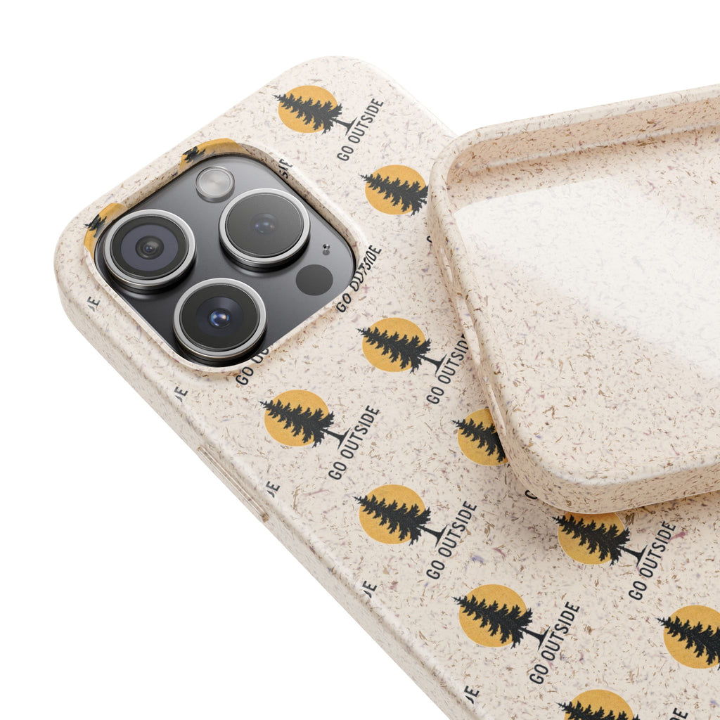 Biodegradable Phone Case — 'Go Outside' Recycled Eco-Friendly iPhone Cover