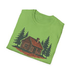 Vintage Cozy Cabin T-Shirt — Faded Pine Tree Cabin Tee
