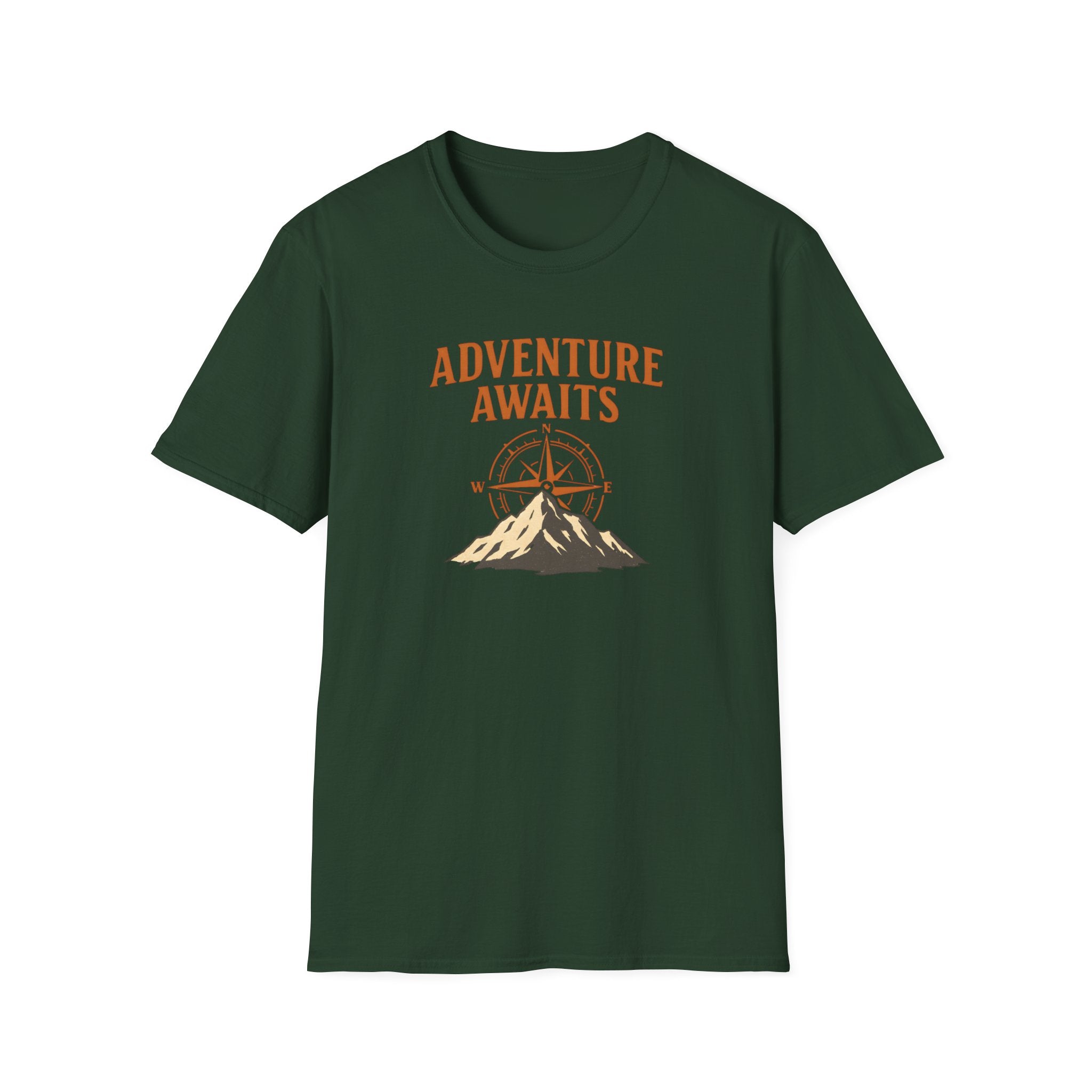 "Adventure Awaits" Compass & Mountain T-Shirt