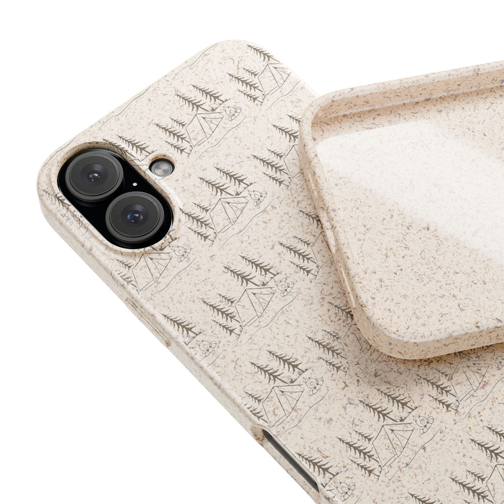 Biodegradable Phone Case — Eco-Friendly Forest Sketch Pattern