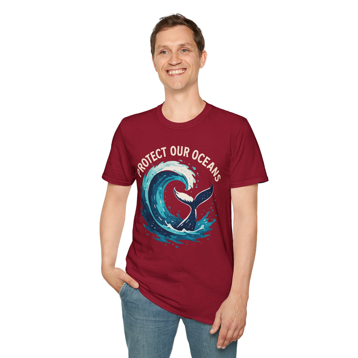 "Protect Our Oceans" Wave Whale Conservation T-Shirt