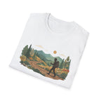 Hiker Mountain Sunset T-Shirt — Scenic Trail Adventure Tee