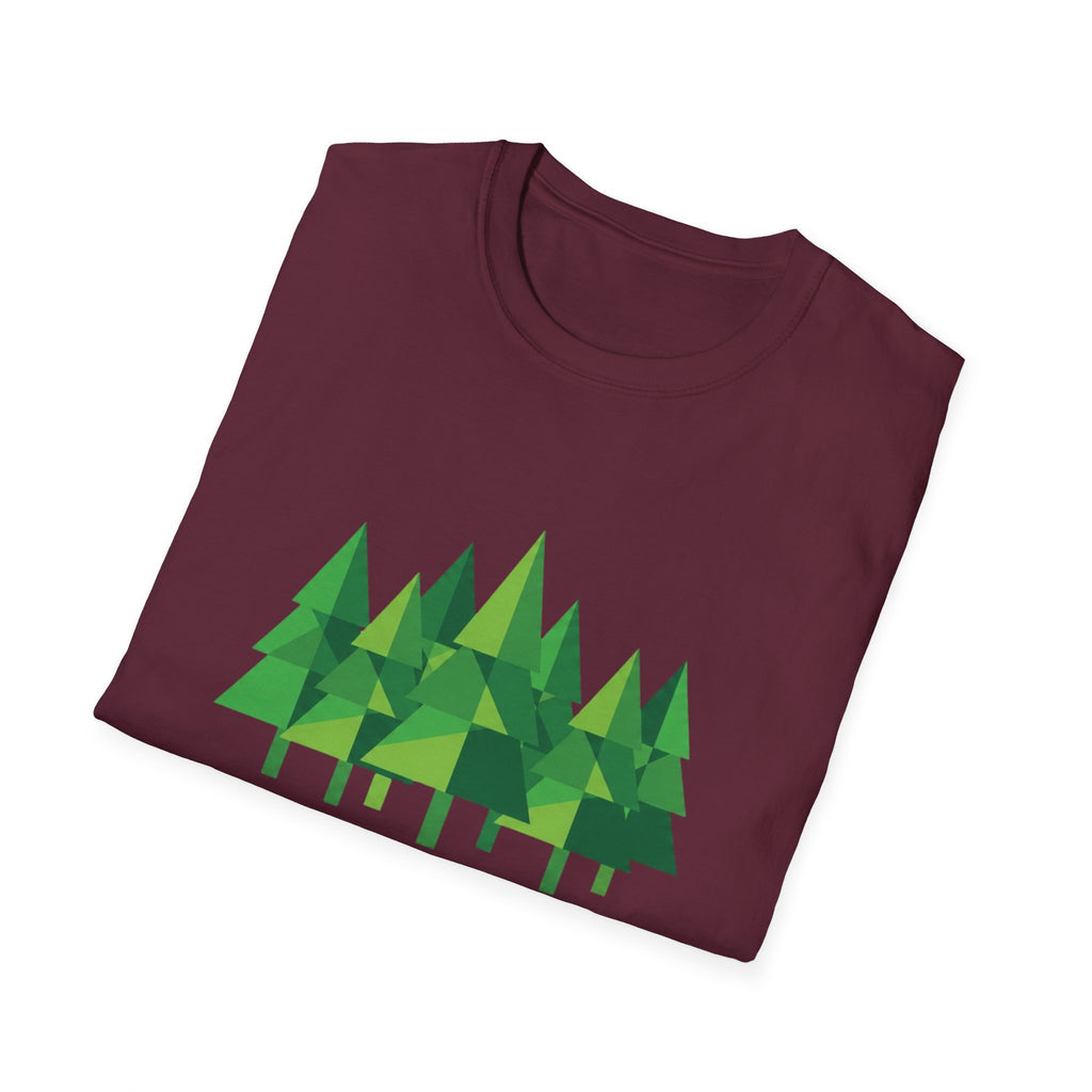 Forest Graphic T-Shirt — Minimal Green Pine Trees Tee