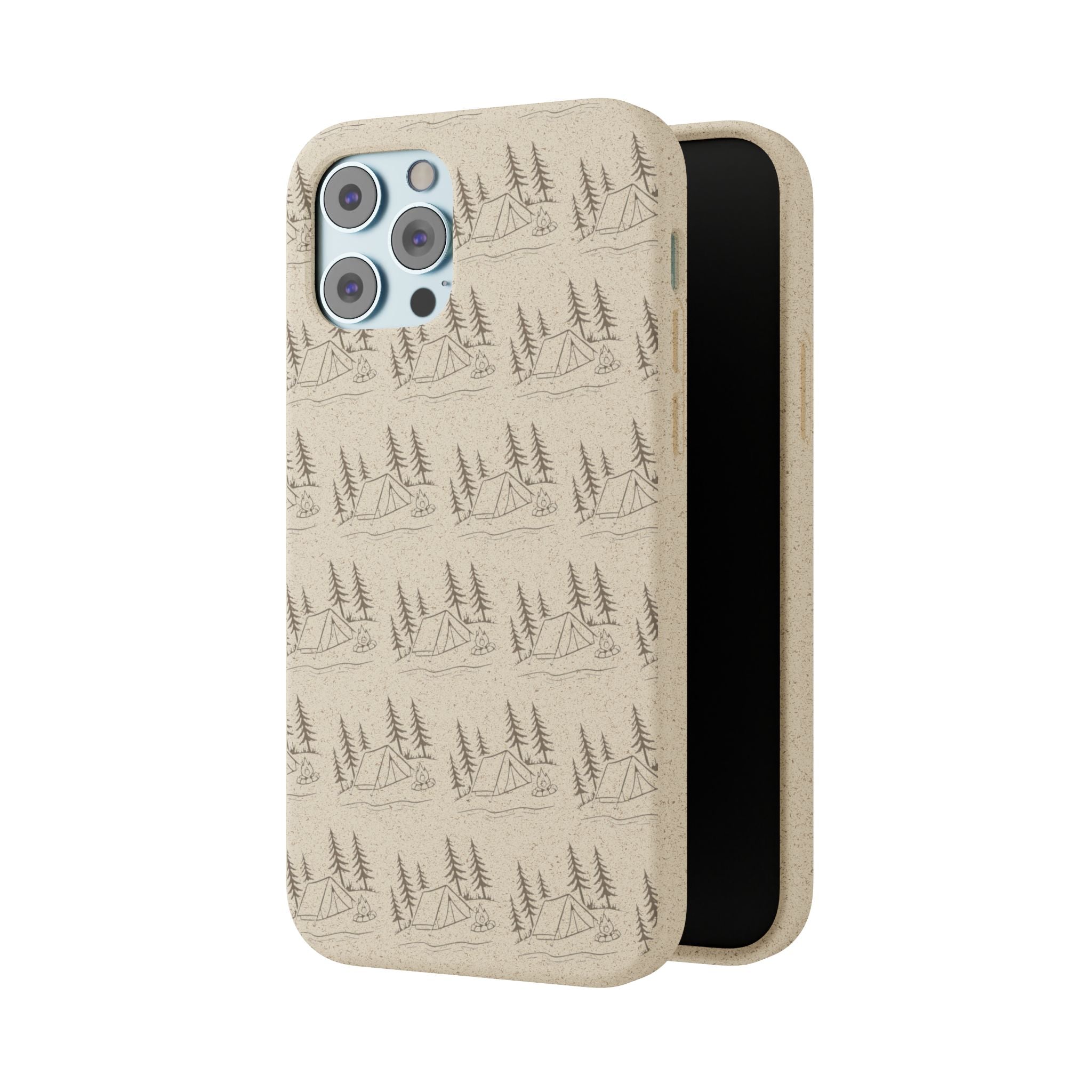 Biodegradable Phone Case — Eco-Friendly Forest Sketch Pattern