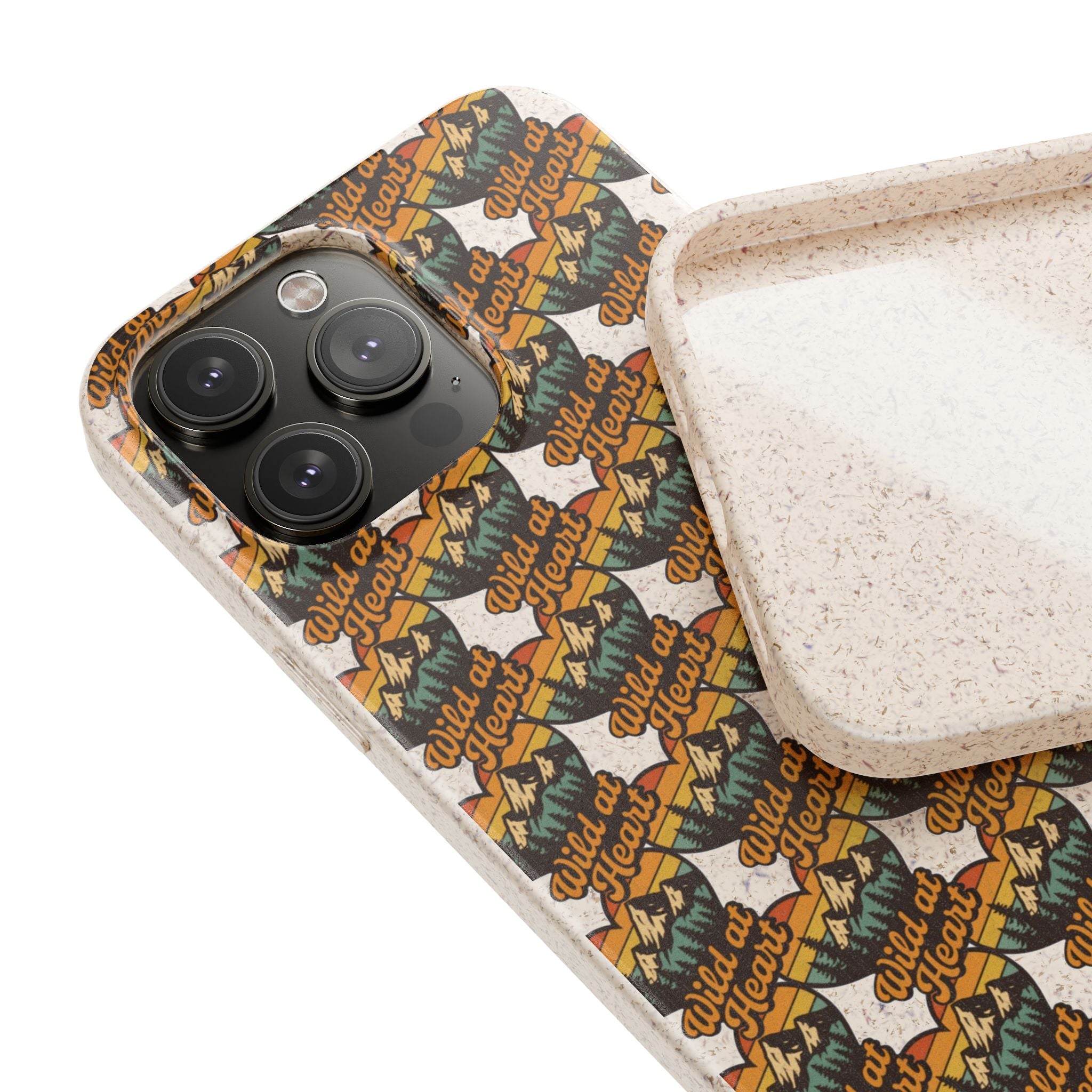 Eco-Friendly Phone Case — Vintage Camper Pattern Biodegradable iPhone Cover