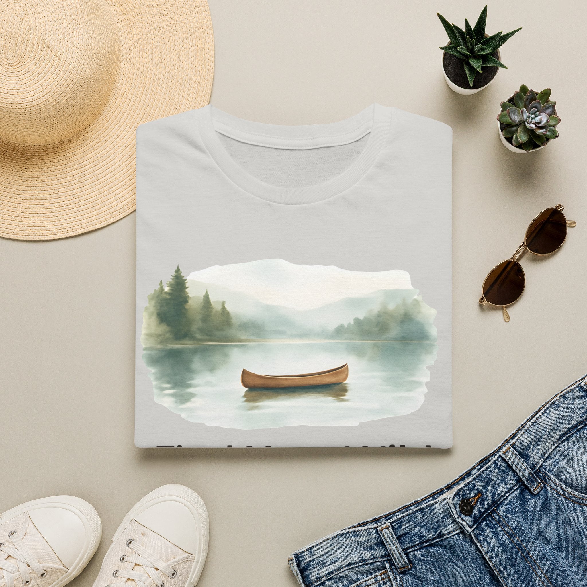 Find Your Wild Canoe T-Shirt — Lake Pine Trees Outdoor Adventure Tee