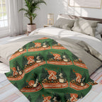 Campfire Cozy Fleece Blanket – 'Campfires & Good Times' Retro Outdoor Throw